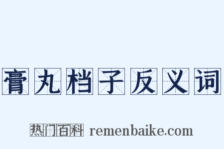 膏丸档子反义词是什么意思的图片
